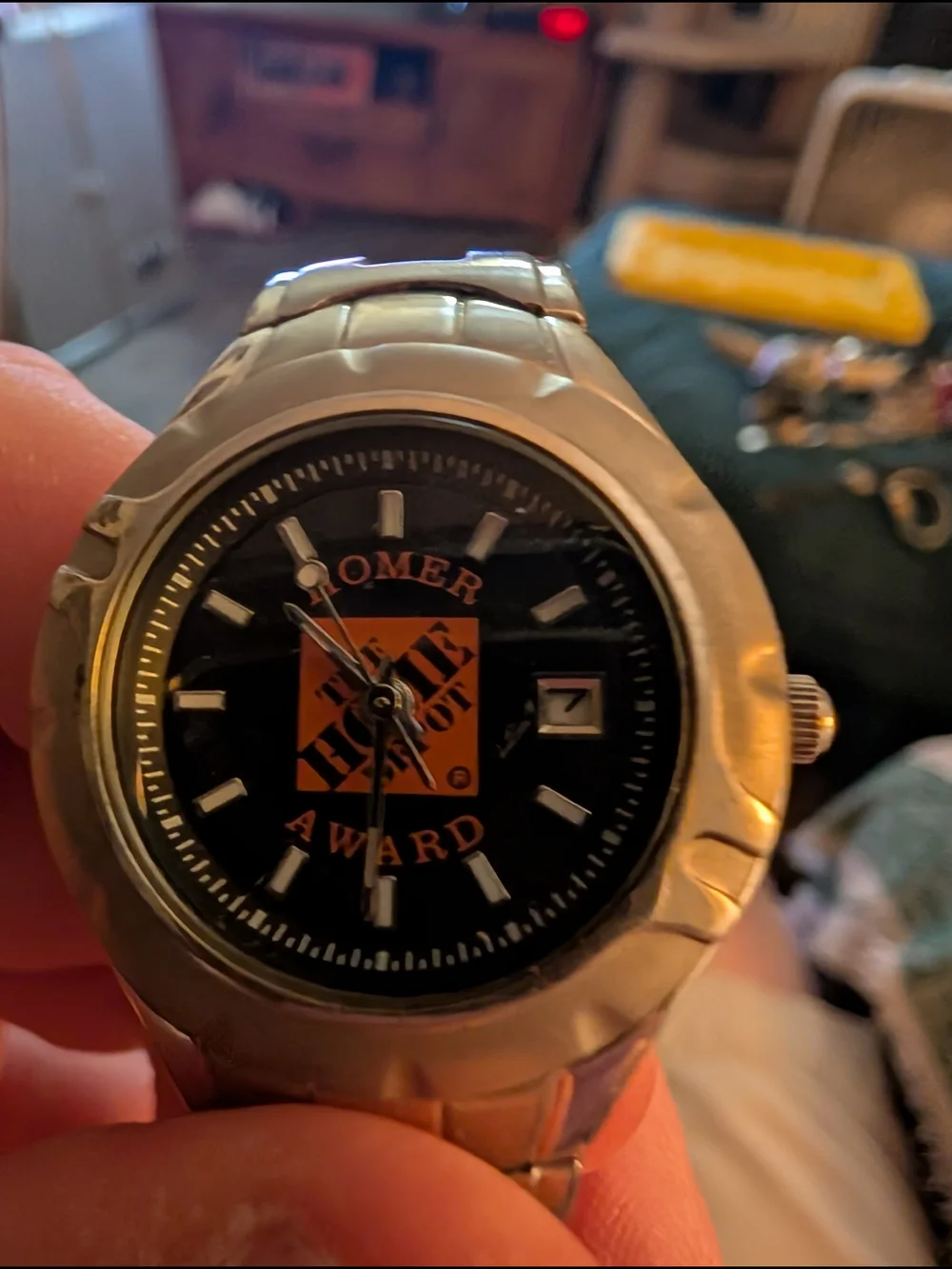 The Home Depot 'Homer Award' Logo Watch - Black & Orange Dial Fossil Watch